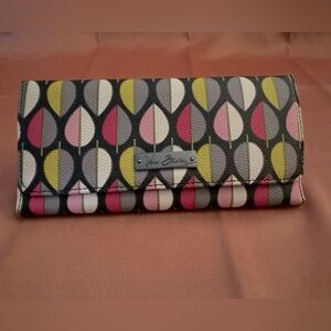 Vera Bradley Moons Bloom Drops Wallet Faux LeatherFold Magnetic Closure